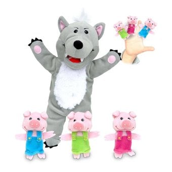 Fiesta The Big Bad Wolf and 3 Little Pigs Hand Finger Puppets