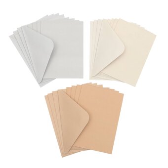 Pastel Cards and Envelopes 5 x 7 Inches 12 Pack