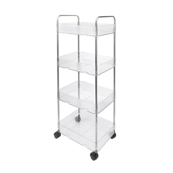 Clear Plastic Four Tier Storage Trolley image number 1