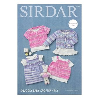 Sirdar Snuggly Baby Crofter 4 Ply Dress and Cardigans Digital Pattern 4713