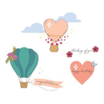 Sizzix Up and Away Stamp Set 30 Pieces