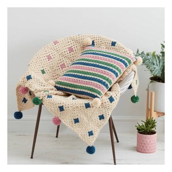 Knitcraft Vintage Granny Pom Pom Blanket and Cushion Digital Pattern 0047