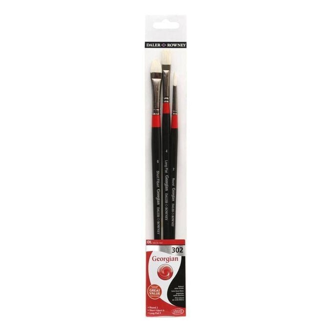 Georgian Oil Painting Brushes Set 302 3 Pack image number 1