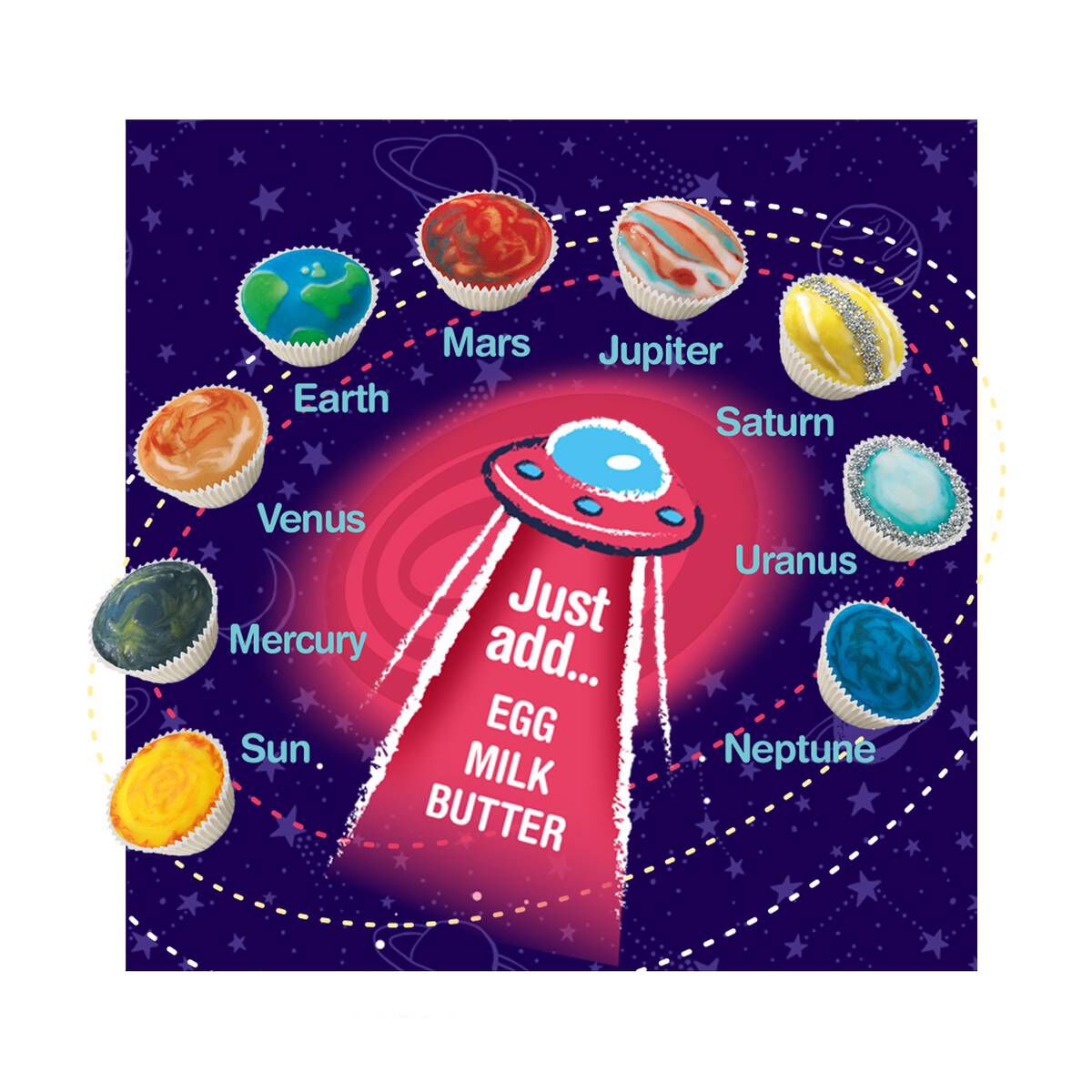Dr. Oetker Spectacular Science Solar System Cupcake Mix 360g | Hobbycraft