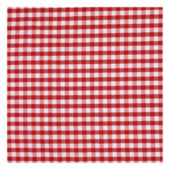 Red 1/4 Gingham Fabric by the Metre
