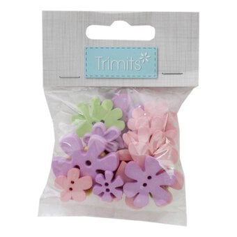 Trimits Pastel Flower Craft Buttons 20g