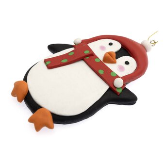 Clay Penguin Decoration 10cm 