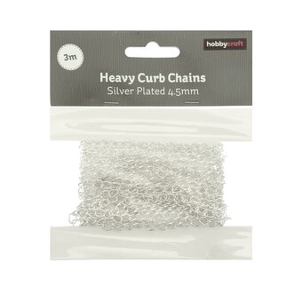 Silver Plated Heavy Curb Chain 4.5mm x 3m