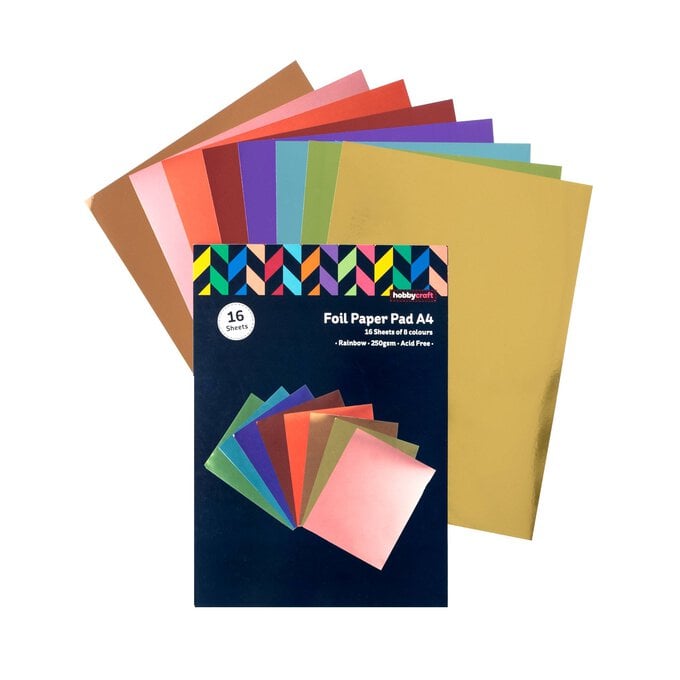 Rainbow Foil Paper Pad A4 16 Pack image number 1