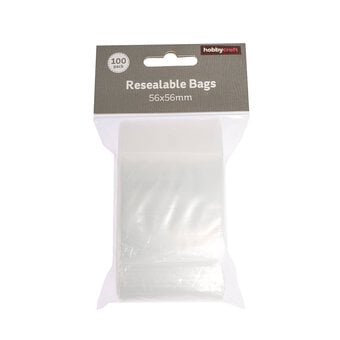 Clear Resealable Bags 56mm x 56mm 100 Pack