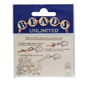 Beads Unlimited Silver Plated Trigger Clasp 10mm x 6mm 10 Pack image number 2