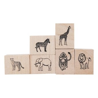 Safari Wooden Stamp Set 6 Pieces