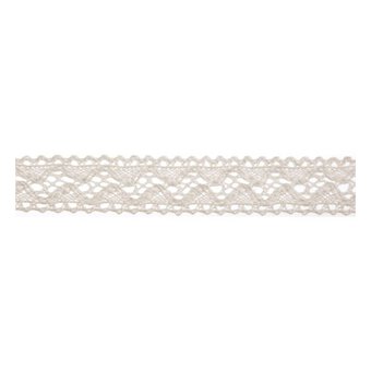Cream Cotton Lace Wave Ribbon 18mm x 5m