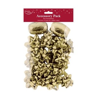 Gold Gift Wrap Accessories Set 14 Pieces