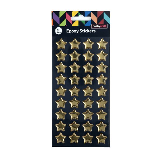 Gold Star Epoxy Stickers 36 Pack  image number 4