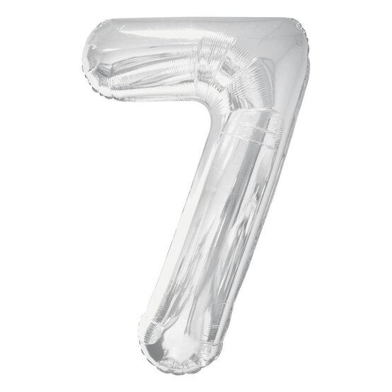 Extra Large Silver Foil 7 Balloon image number 1