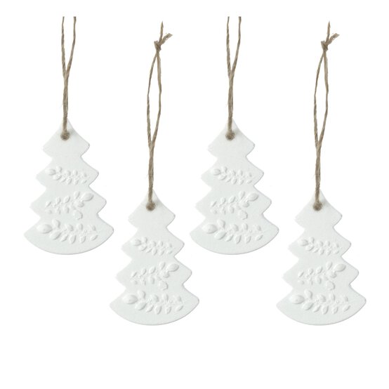 Embossed Clay Tree Embellishments 4 Pack image number 1