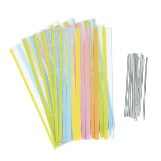 Whisk Pastel Stripe Treat Bags with Ties 25 Pack image number 1