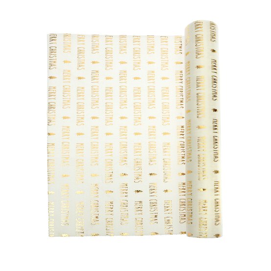 Gold Merry Christmas Table Runner 28cm x 2.75m image number 3