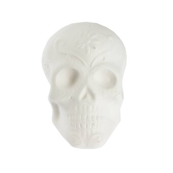 Ceramic Floral Skull 16cm