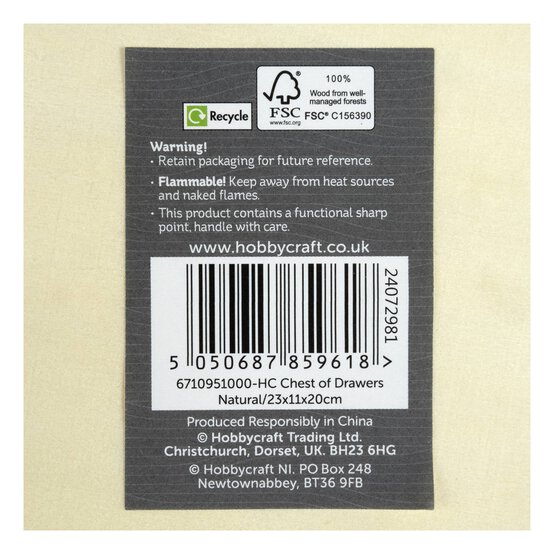 Wooden Chest of Drawers 23cm image number 6