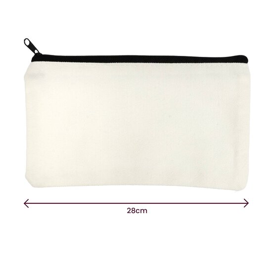 White Canvas Pouch 28cm x 14cm image number 4