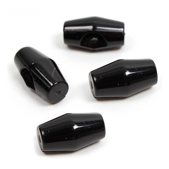 Hemline Black Basic Barrel Button 4 Pack image number 1