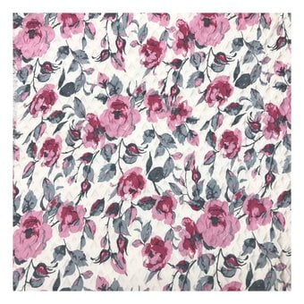 Pink Soft Pleat Floral Fabric by the Metre image number 2