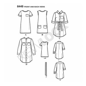 New Look Women's Dress Sewing Pattern 6449 image number 2