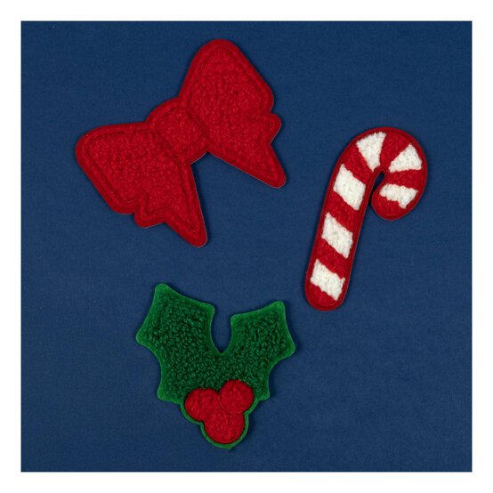 Assorted Christmas Iron-On Patches 3 Pack  image number 1
