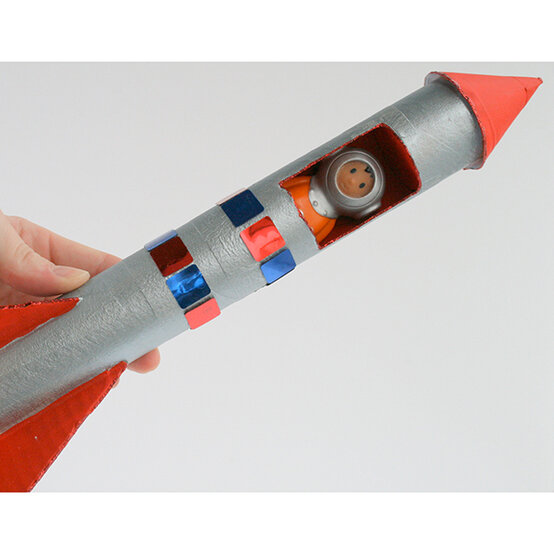 How to Make a Cardboard Tube Rocket Ship image number 1
