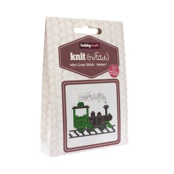 Mini Green Train Cross Stitch Kit