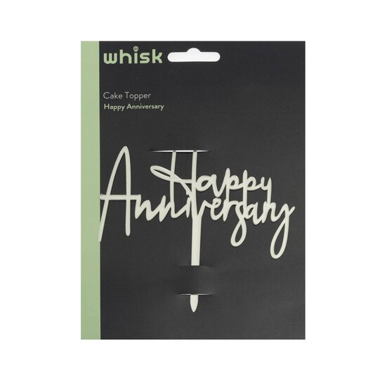 Whisk Silver Acrylic Happy Anniversary Cake Topper image number 3