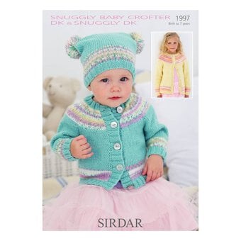Sirdar Snuggly and Baby Crofter DK Cardigan and Hat Digital Pattern 1997