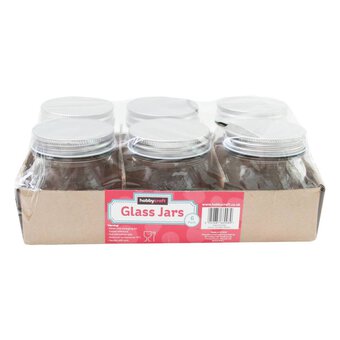 Fresh Embossed Clear Glass Jar 320ml 6 Pack image number 3