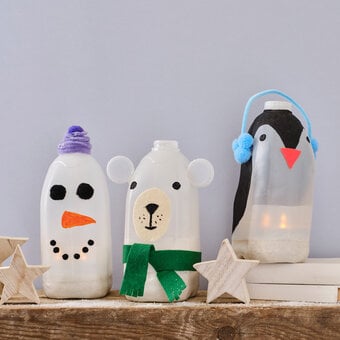 How to Make Winter Milk Bottle Lanterns
