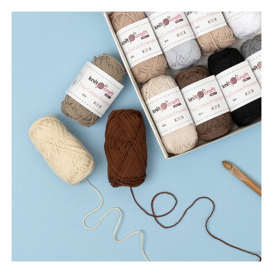 Knitcraft Neutral Tiny Cotton Friends Yarn 25g 12 Pack image number 2