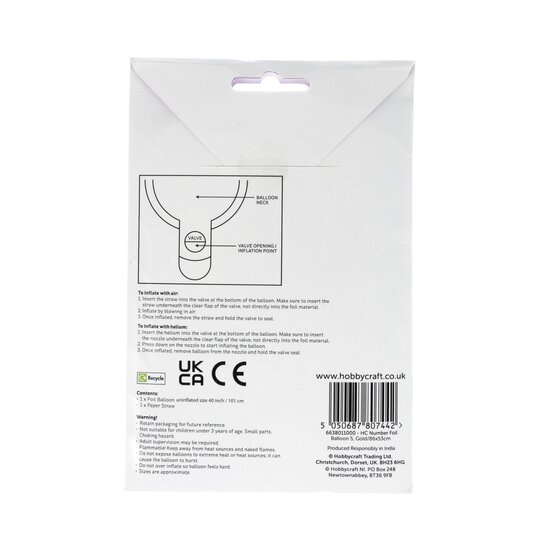 Extra Large Gold Foil Number 5 Balloon image number 4