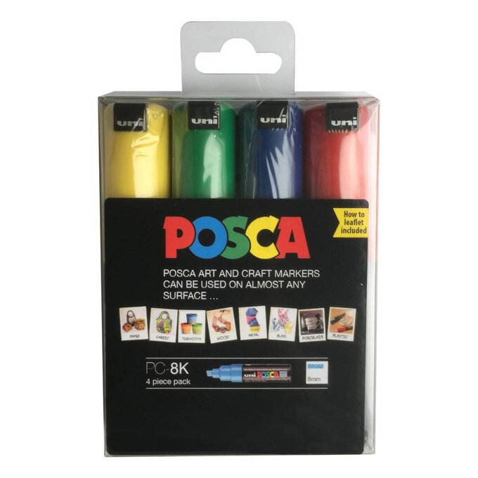 Uni-ball Posca Colour Marker Pens PC 8K 4 Pack image number 1