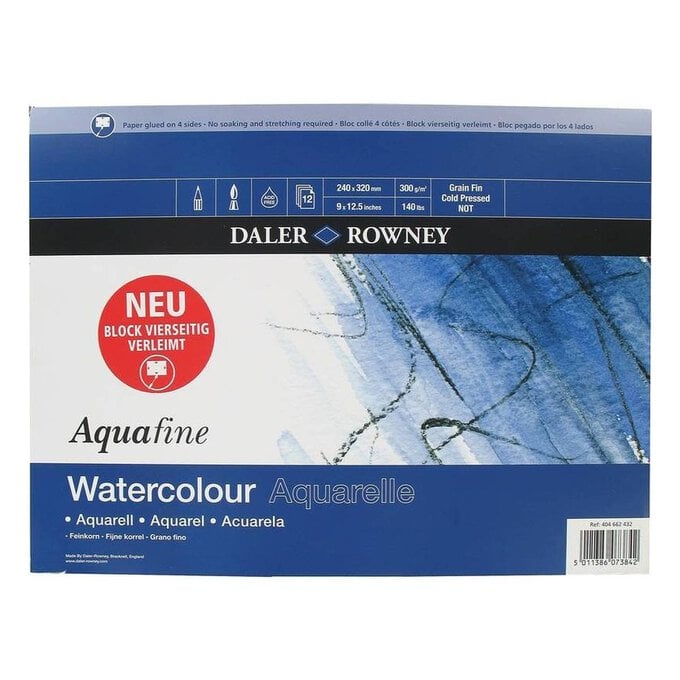 Daler-Rowney Aquafine Watercolour Block 12 Sheets image number 1