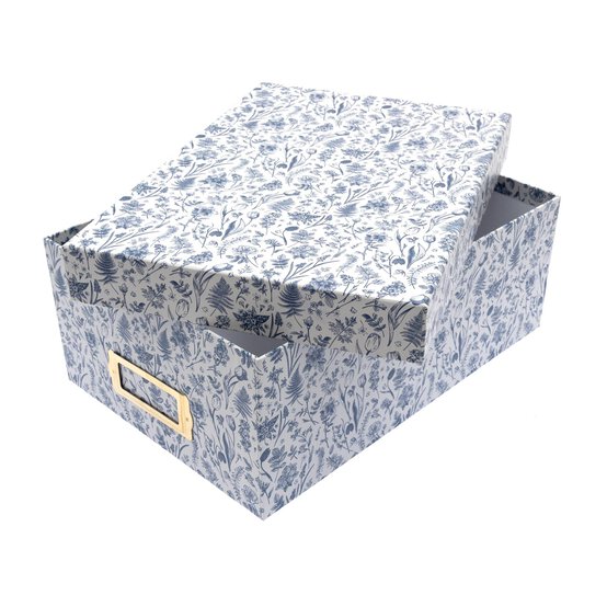 Blue Floral Photo Box 11cm x 20cm x 29cm image number 3