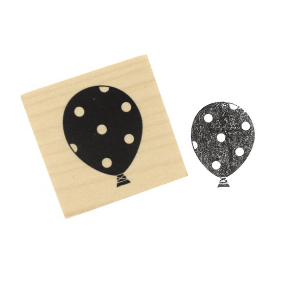 Dotty Balloon Wooden Stamp 3.8cm x 3.8cm image number 1