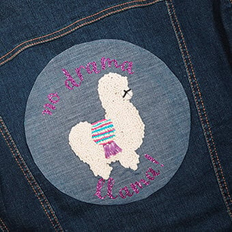 How to Make a Punch Needle Llama Jacket Patch