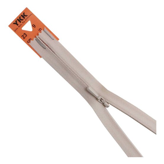 YKK Light Beige Concealed Zip 23cm image number 1