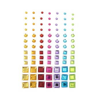 Adhesive Circle and Square Gems