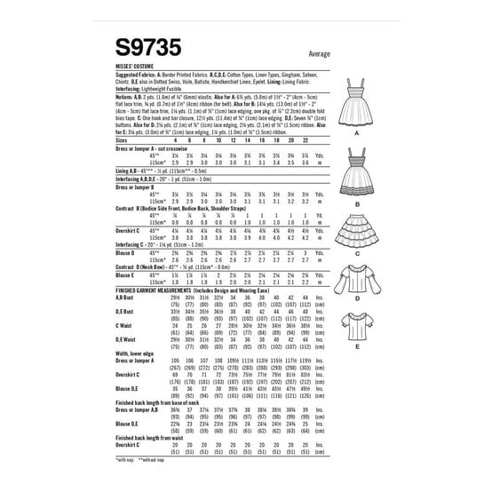 Simplicity Women's Costume  Sewing Pattern S9735 (D5 4-12) image number 2