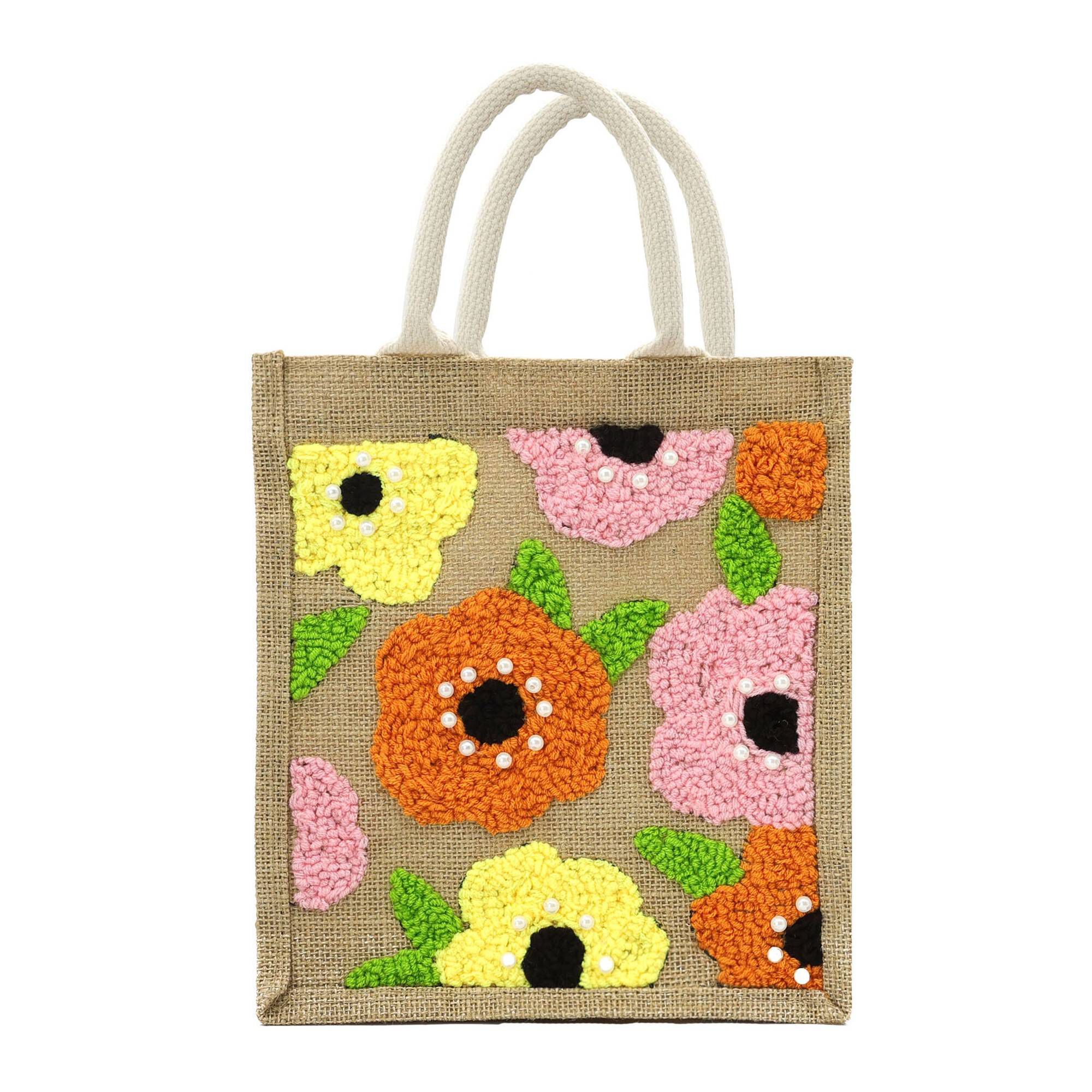 Floral Punch Needle Tote Bag Kit Hobbycraft