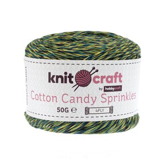 Knitcraft Green Yellow Cotton Candy Sprinkles 4 Ply 50g