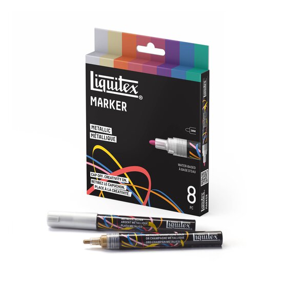 Liquitex Metallic Markers 2mm 8 Pack image number 2