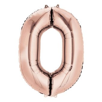 Extra Large Rose Gold Foil Number 0 Balloon